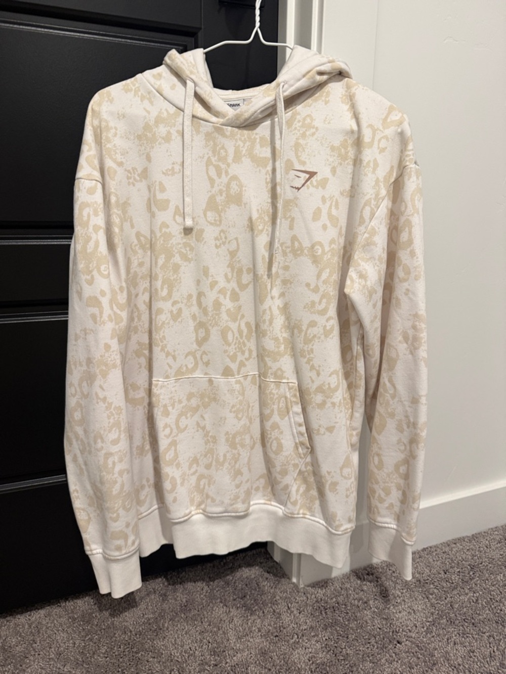 Gymshark Cream & Beige Patterned Crewneck Hoodie